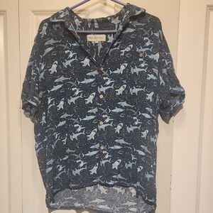 Blue Shark Hawaiian Shirt